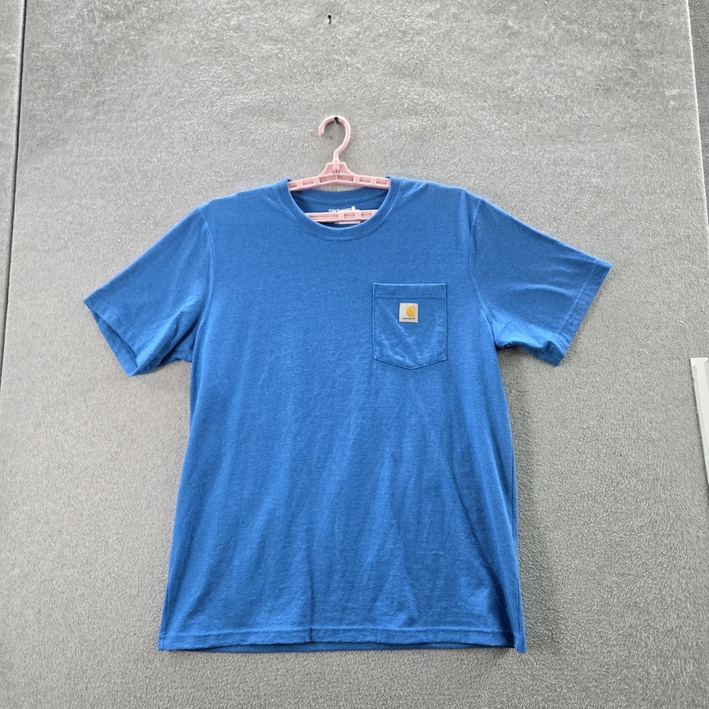 Carhartt Men Shirt L Blue Graphic Logo 1889 TK5712-M Relaxed Short Sleeve